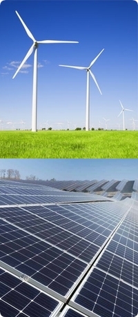 Parc fotovoltaic, ferma de eoliene
