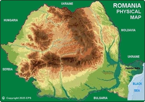 Harta Fizica Romaniei